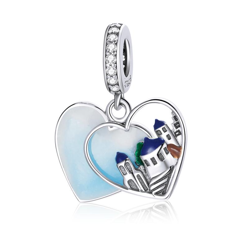 Bamoer 925 Silver Heart of the Sea Charms Christmas Star Moon Wedding Beads For Women Fit DIY Bracelet Necklace Jewelry