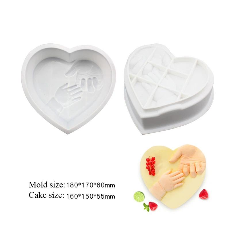Creative Diy Parent Child Cake Mold Hand In Hand Silicone Mold French Mousse Cake Mold Jelly Chocolate Ice Cream Dessert Mold