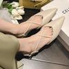 2025 Sexy Slingbacks Women Sandals Shoes Pointed Toe Pumps Flats Shoes Party Genuine Leather Dress Shoes Office 35-40