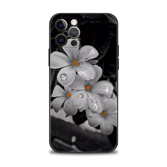 

Чехол для телефона Apple Iphone 14 13 12 11 Pro Max 13 12 Mini Xs Max Xr X 7 8 6 6s Plus, чехол в виде ракушки, роза, тюльпан, зеленые побеги, цветы For iPhone 14 Plus