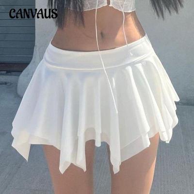 Women's Spice Girls Sexy Pure Desire Wind Ultra Short Skirt Summer A-line Irregular Half-body Skirt