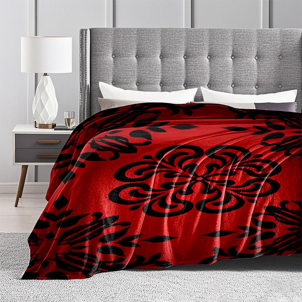 Decke mit rot-schwarzem Blumenmuster, Moderne Dekorative Zimmerdecke, geeignet für die Verwendung im Schlafzimmer, Wohnzimmer, auf dem Sofa
