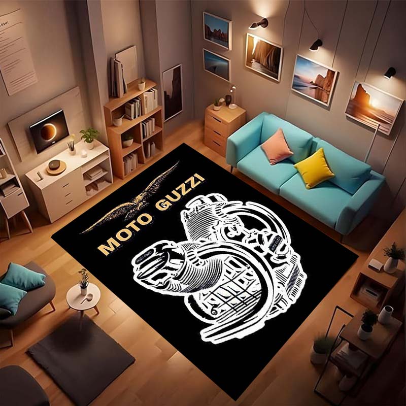 Auto M-Moto Guzzi Floor Mat Eco Flannel Doormat Non-Slip Odorless Indoor Soft Short Plush Floor Rug
