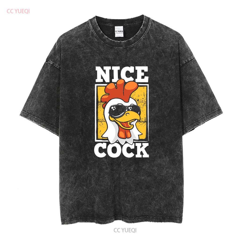Hybris Nice Cock T Shirt Vintage Washed Top For Everyday Wear Casual Homme Breathable Stylish Fashion Slightly Designer Clothes