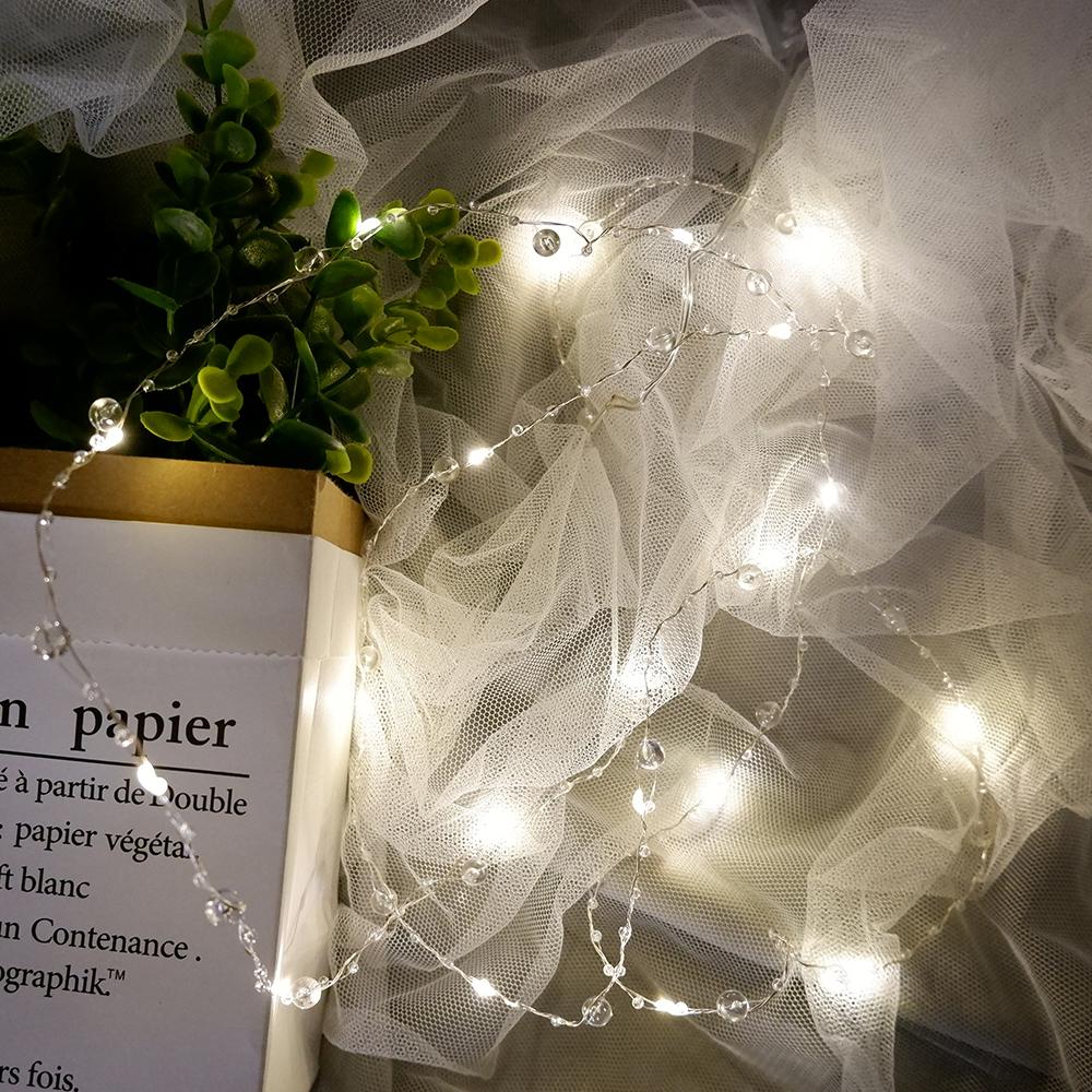 Battery Pearl LED Lights, Pearl LED Copper String Lights Fairy Lights, Wedding Family Party LED Lights, Christmas Decoration Lights