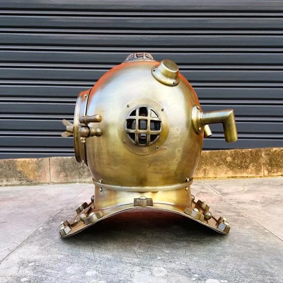 Brass Deep Sea Diving Helmet  Anchor Engineering 1921 Replica Nautical Diver Helmet  Maritime Home  Office Decor