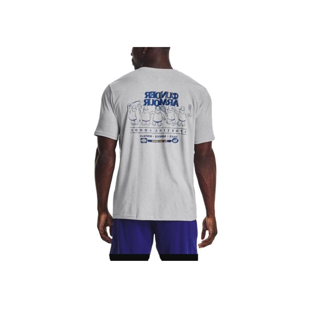 Under Armour American Vintage Graphic Crew Neck Short Sleeve T-Shirt Men Tops Light-Modern-Gray 1376854-011