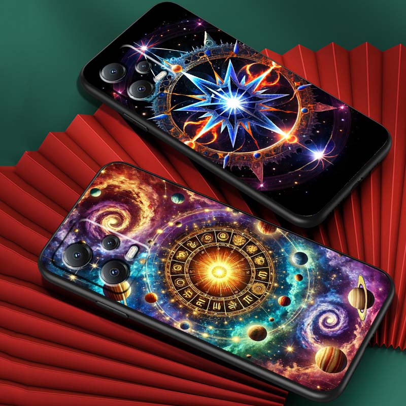 Cosmic Starry Sky Pattern Phone Case For Xiaomi Redmi Note 15 14 13 12 12S 11E 11 11S Pro Plus 4G 5G Black Soft TPU