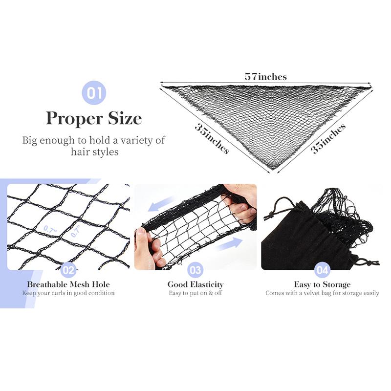 Odolná bavlněná síťka na vlasy Dobrá prodyšnost Efektivní ženy Trojúhelníková síťovina na vlasy Univerzální síťka na spaní pro dámy