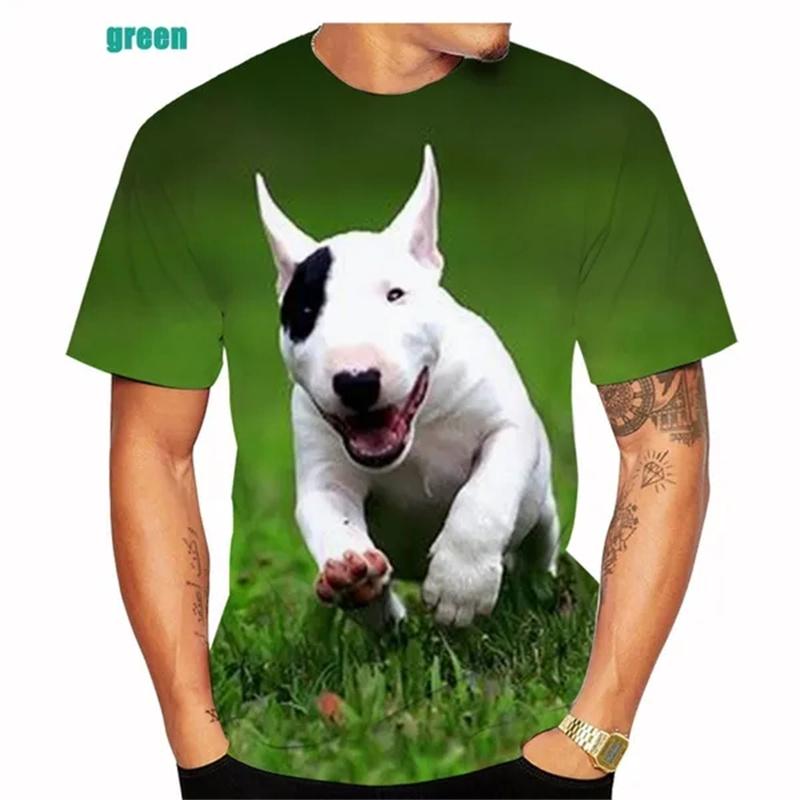 Új Divat Bullterrier 3D Nyomtatott Férfi és Női Póló Alkalmi Kutya Bullterrier Utcai Ruha Harajuku Rövid Ujjú Méret XS-6XL