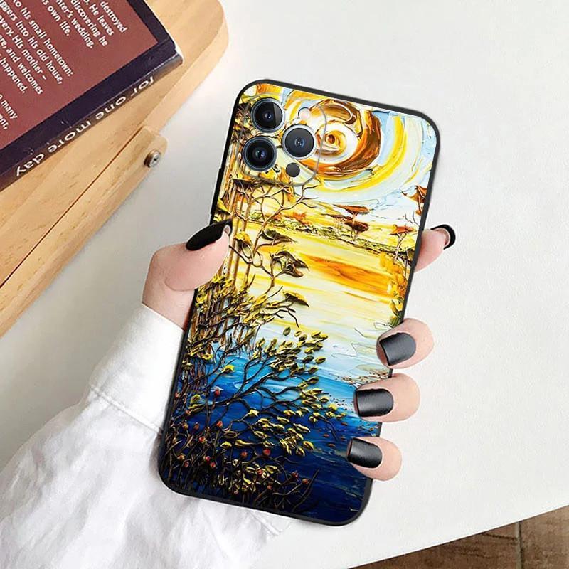 iPhone15 Mobile Phone Case Van Gogh Starry Night Mobile Phone Case Is Painted and Anti-drop for Anti-drop Mobile Phone Case.