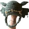 Knitted Ruffle Bucket Hat Flower Short Brim Bucket Hat Pleated Edge Adult Hat