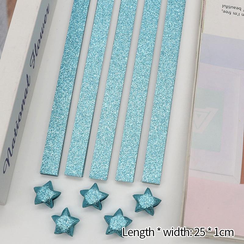 Thickened Glitter Powder Handmade Origami Quilling Star Paper Mixed Color Paper Stripes For Kids Children Diy Crafts Paper