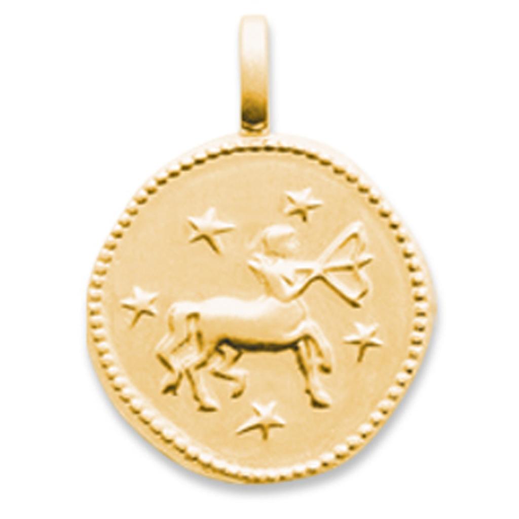 Les Trésors De Lily [Q8181] - Gold Plated 'Sagittarius' Pendant - 16 Mm