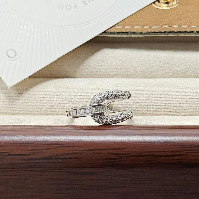 Butterfly Flower Enamel Super Flash Fashion Zir*****Pen Ring Women'S Exquisite Light Luxury Niche High-End Feeling Stacked Ring