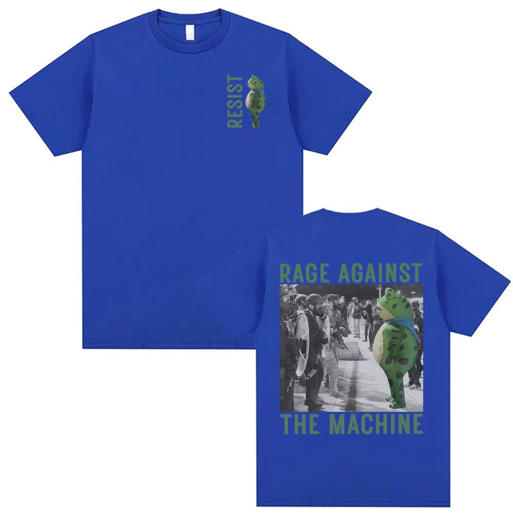 Rage Against The Machine Portland Frog T Shirt Funny Meme Tshirts Men Women Summer Cotton Loose Short Sleeve Tshirt Streetwear