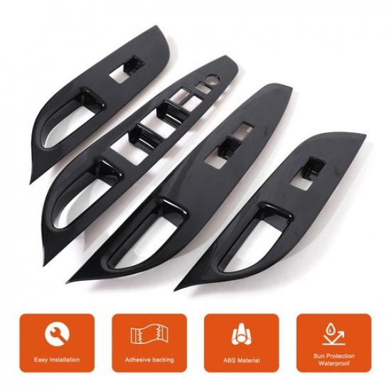 Car Window Lift Frame Trim Cover For Infiniti G25 G37 2010-2013 ABS Glossy Black