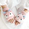 Weihnachts-Rentier-Flipp-Top-Handschuhe für Kinder – Warme, niedliche Halbfingerhandschuhe für Jungen und Mädchen im Kindergarten