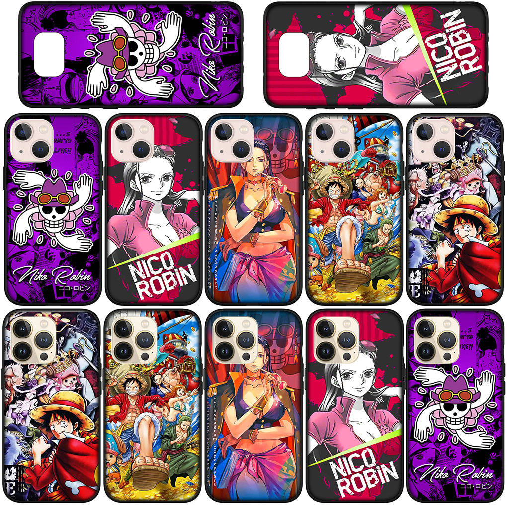Handyhülle für Samsung Galaxy S25 S24 S23 iPhone 16 15 Xiaomi Redmi Note 14 13 12 16E 11 Pro Max XR OPPO Moto Huawei Luffy One Piece Nico Robin Hülle