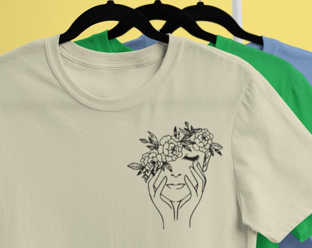 Minimalist Flower Woman Face Shirt, Abstract Logo Women Face Shirt, Woman Face Tee, Face Line Art T-Shirt, Plant Woman, Flower Graphic Tee