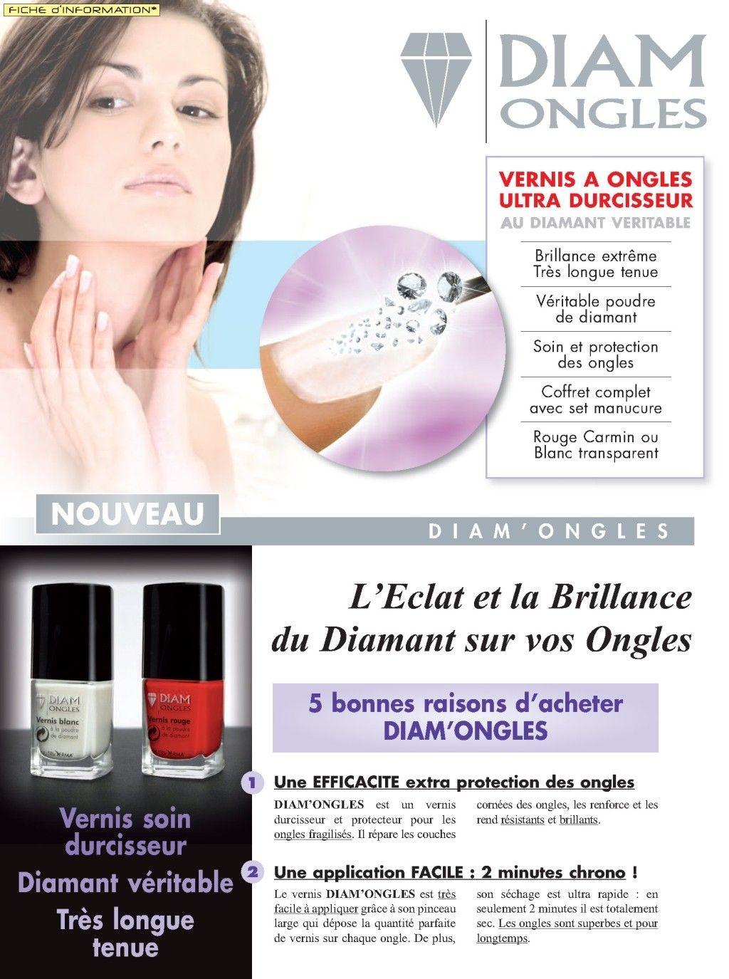DiamOngles Vernis à Ongles à la Poudre de Diamant Rouge rosso