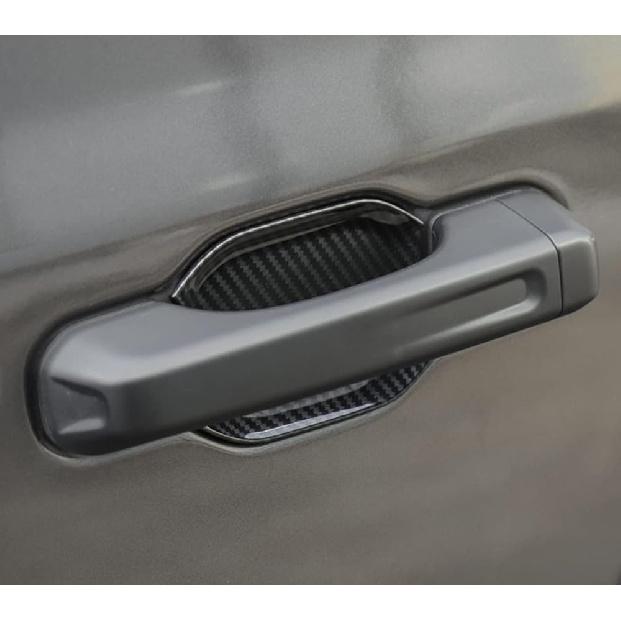 ABS Exterior Door Handle Bowl Trim Compatible with Jeep Wrangler JL JLU Gladiator JT 2018-2023 (5pcs/Set, Carbon Fiber Grain)