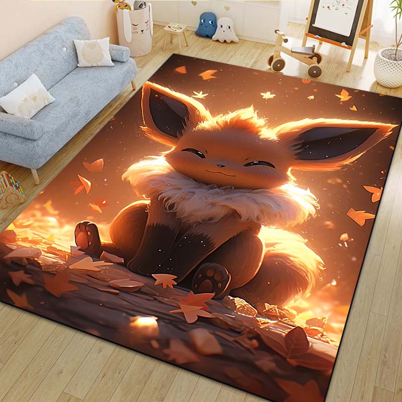 Cute P0kem0n Eevee Fusion Pattern Carpet Home Large Area Rug Bedroom Living Room Sofa Study Non-slip Mats Gift Next Day Shipping