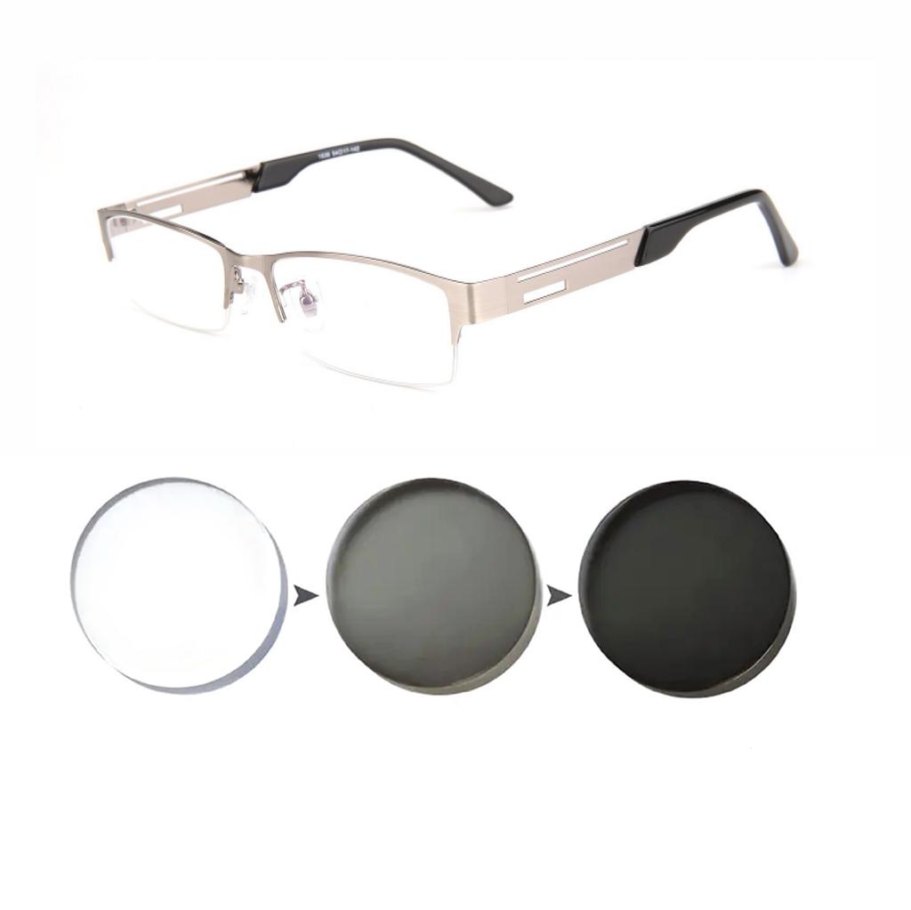 Photochromic Glasses for Men Women Myopia Eyewear UV Protection Lightweight Frame 0 to 6 Diopters