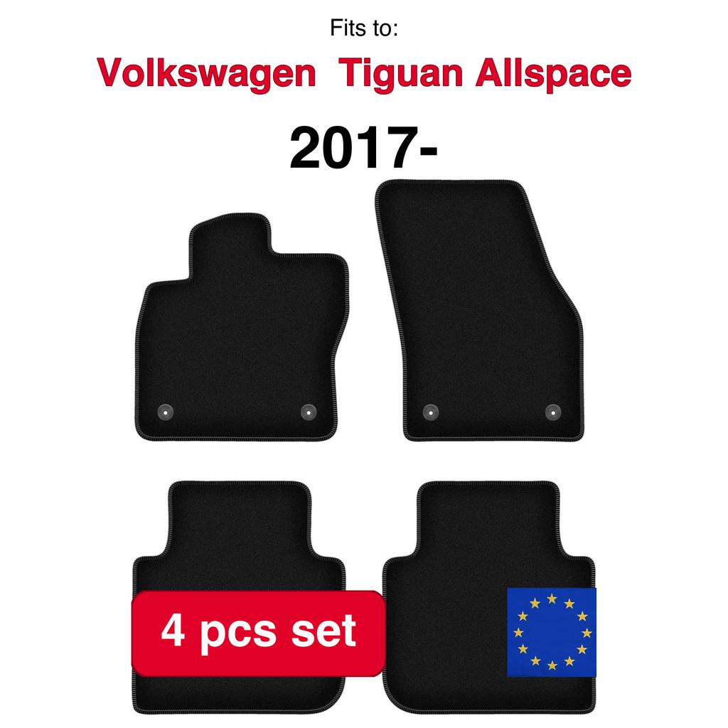 Basic Velour Car Mats, For Volkswagen Tiguan Allspace Crossover (2017-)