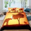 Tropical Animals Duvet Cover Exotic Animal Silhouette Sunset Bedding Set Full For Girls Boys Decor Hawaii Sea Wave Quilt Cover