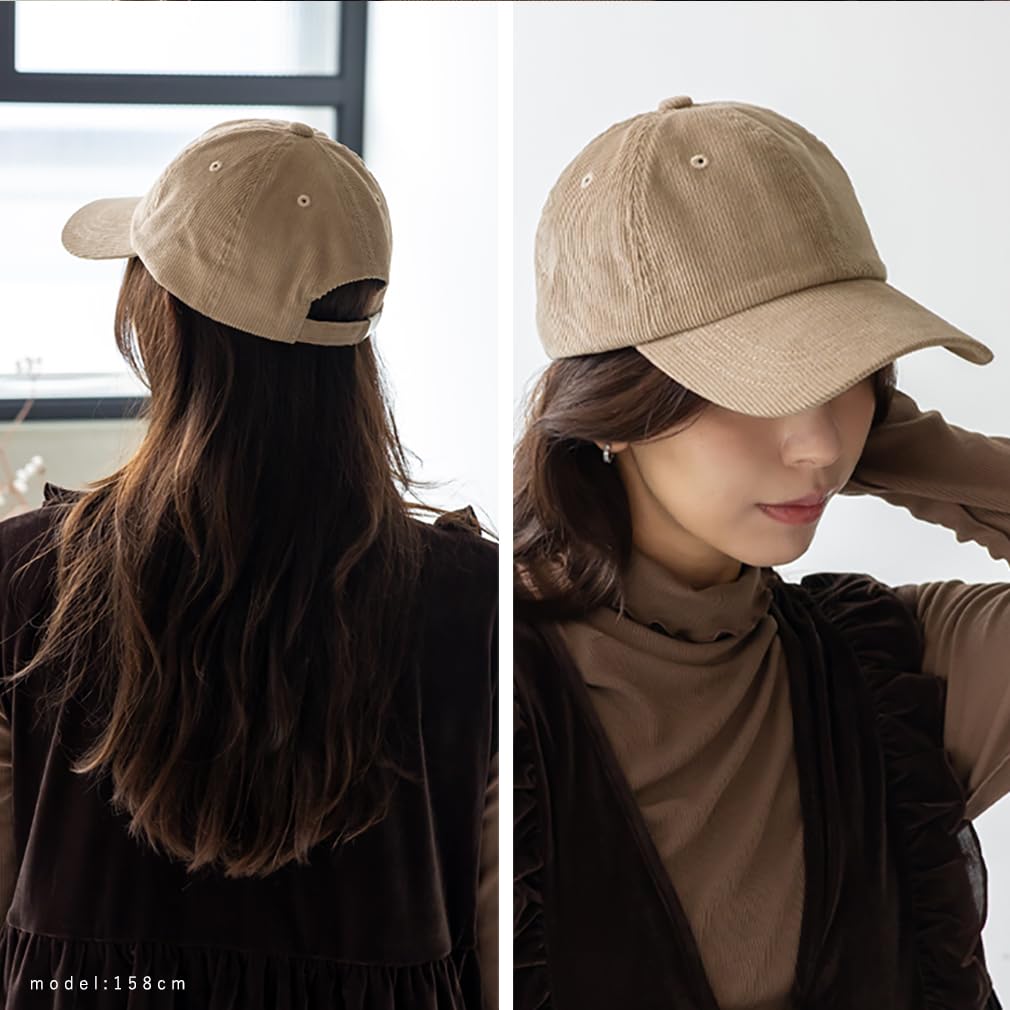 VITAFELICE Cap Corduroy Simple Beige Women's tgh-30144z