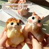 TPR Simulation Squirrel Squishy Toy Cute Animal Stress Relief Ornament Portable Squeeze Fidget Toy Calming ADHD Sensory Gift
