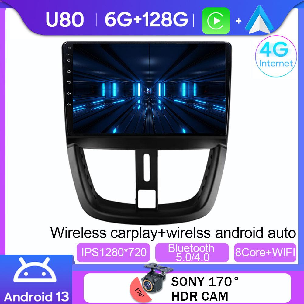 2 Din Android Radio Car Multimedia Player Wireless Carplay GPS WIFI For Peugeot 207 CC 207CC 2006 2007 2008 2009-2015 Auto WIFI