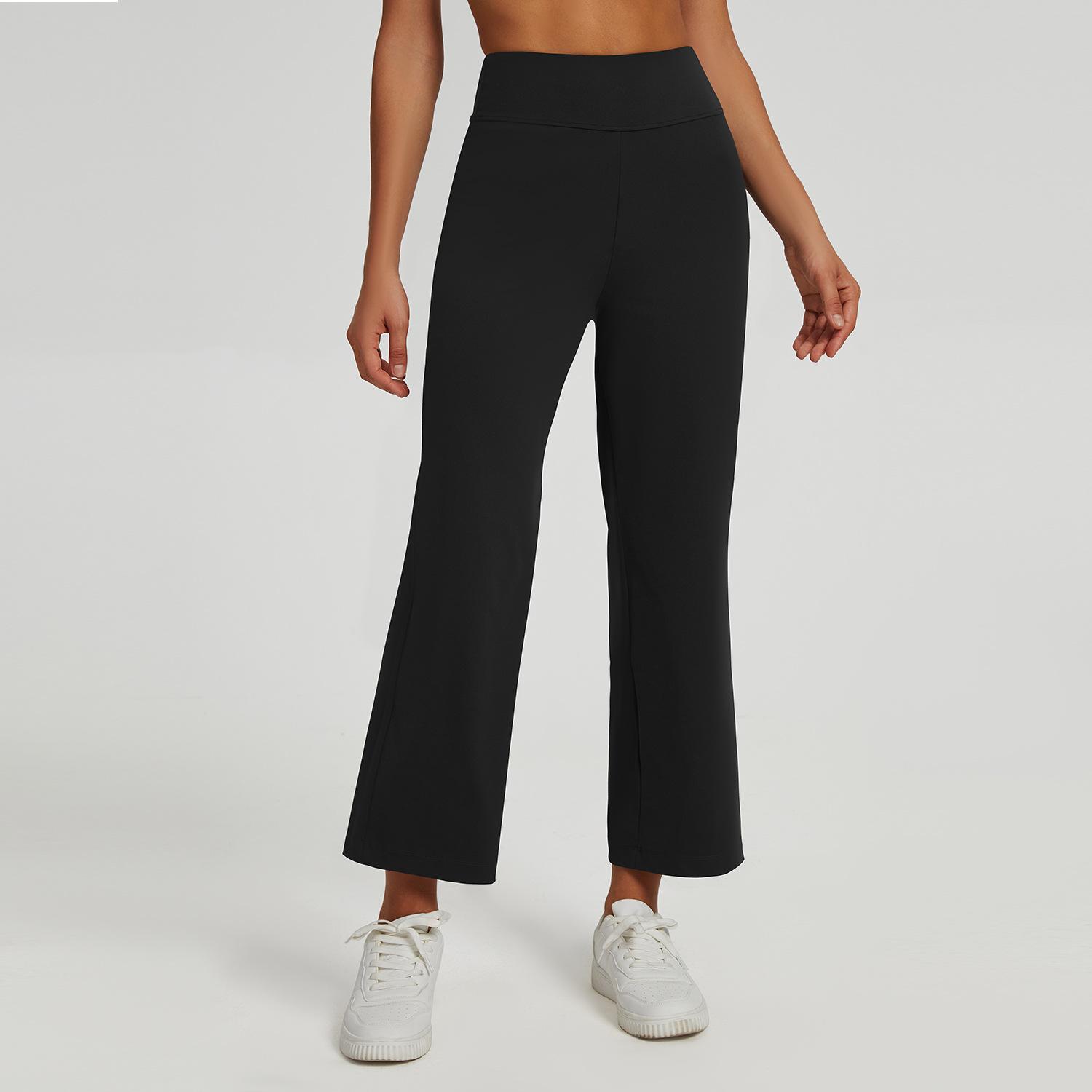 

Новые спортивные брюки прямого кроя для женщин, брюки с персиковыми бедрами с высокой посадкой, брюки для йоги, спорт и фитнес, свободные и универсальные повседневные брюки S