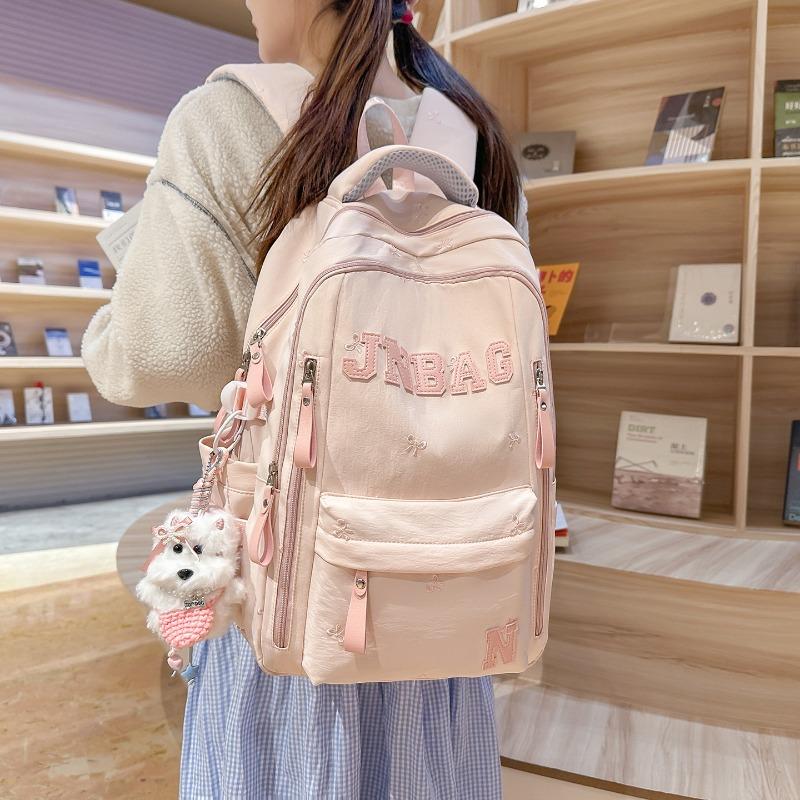 Fashion Korean version backpack large capacity letter trendy cool versatile casual backpack Harajuku junior high school college student schoolbag