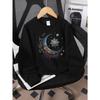 Moon Star Mandala Cosmic Pattern Night Sky 2026 New Girls' Long-sleeve Casual Crewneck Sweatshirt