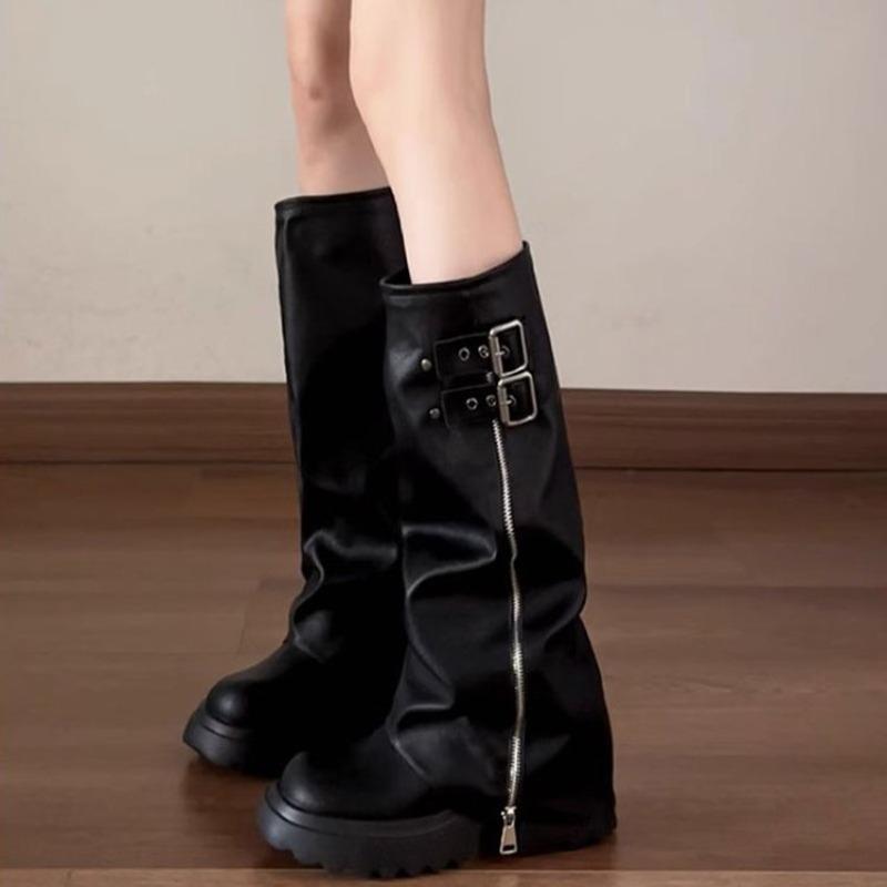 New Thick-soled Boots and High-top Riding Boots for Women, Such As Big-headed Shoes, Trouser Boots, and Dui Dui Boots