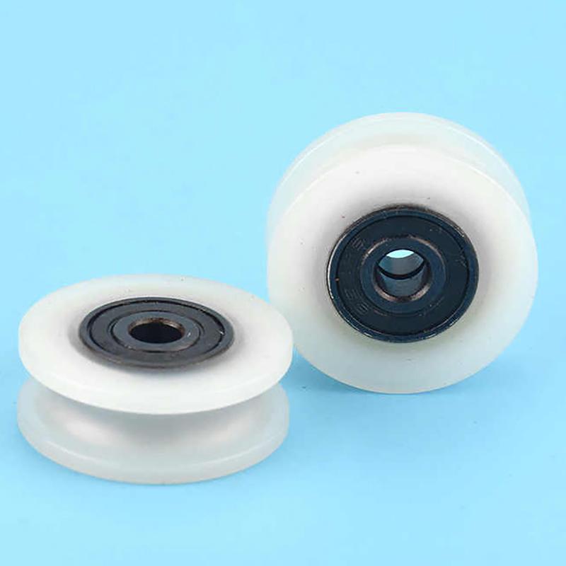 1Pcs 5*26.5*10Mm U-Shaped Bearing Roller Mute Elasticity Roller Pulley Double Bearing Plastic Sheave