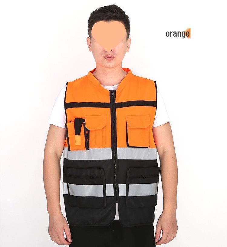 Reflective Multi-Pocket Safety Vest for Construction, Cycling, and Sanitation Workers
