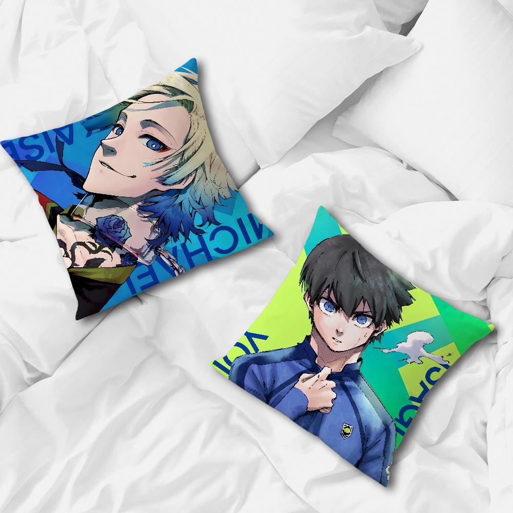 anime comic art cool b-Blue l-Lock cushion cover Comfortable soft Pillow Case for Sofa Living Room Home Decor Protective Covers