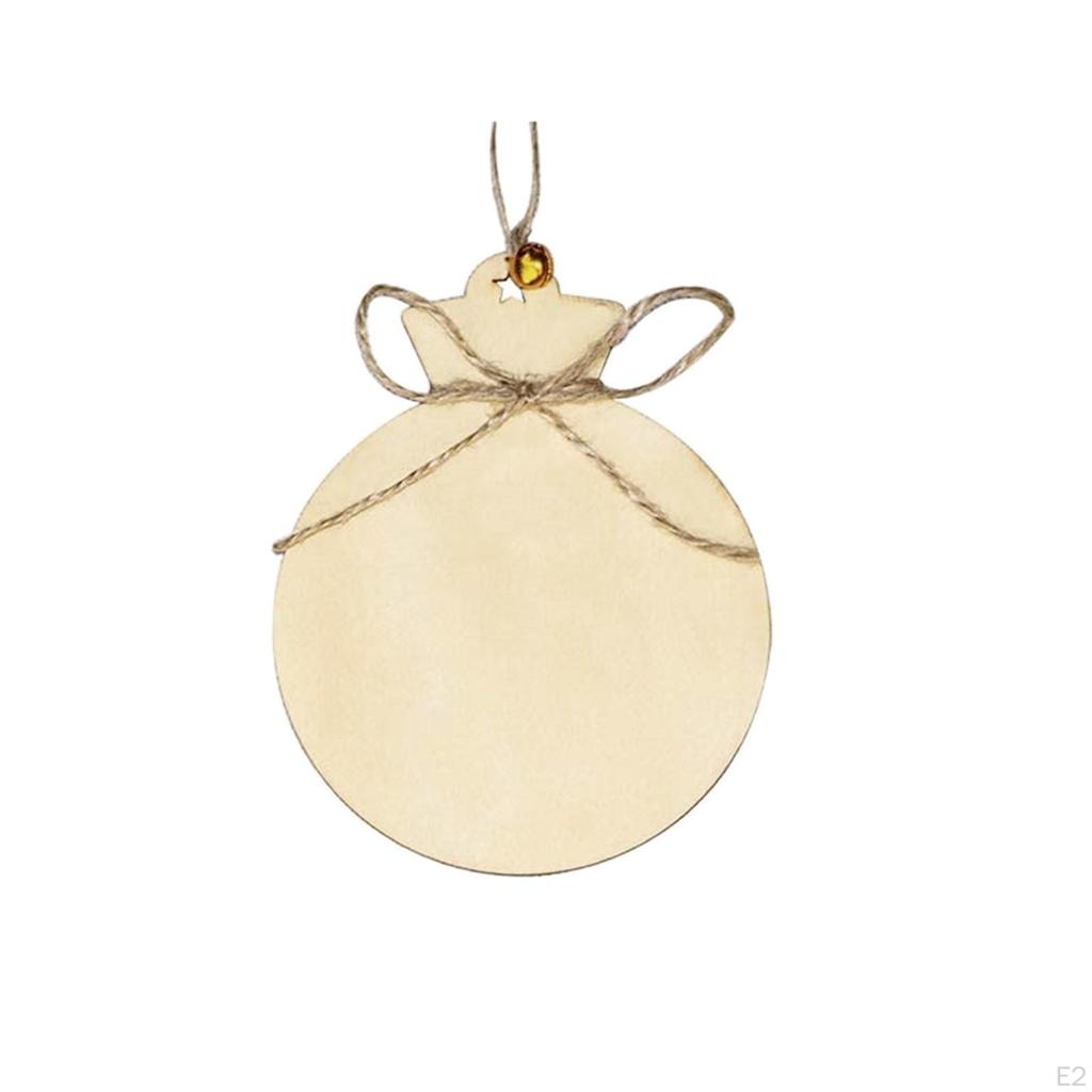 10Pcs Unpainted Wooden Shapes Baubles Embellishment for Crafts
