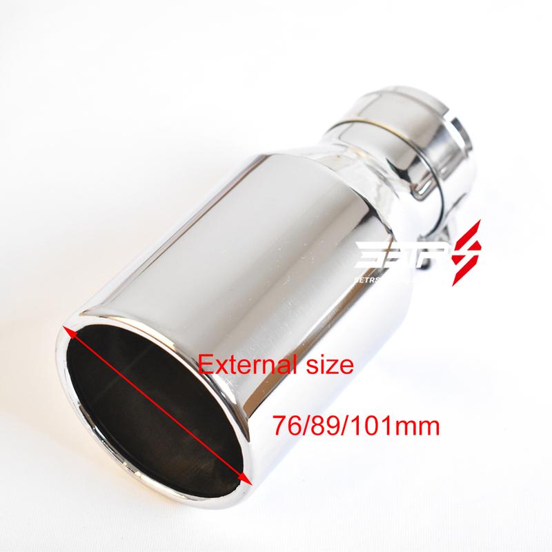 1PC All Kinds Of Sizes Universal Car Accessories 304 Stainless Steel Curly Flange Muffler Tip End Pipe For Toyota