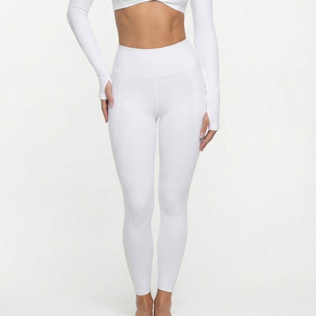 JYL Slim Padded Fake Two Piece Top Naked Running Yoga Set