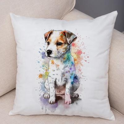 Super Cute Water Dog Cushion Cover Double Print Decor Pet Animal Pillowcase Soft Plush Pillow Case for Car Sofa Home,(6)