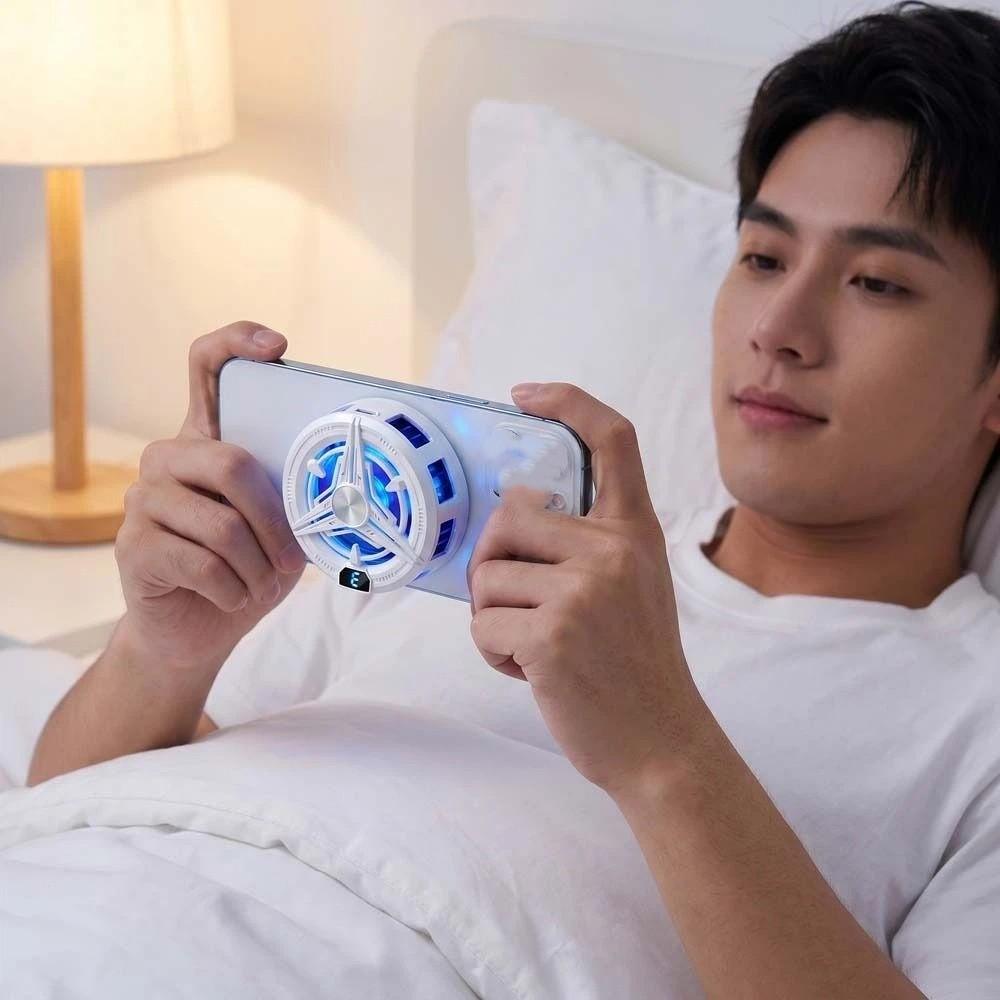 Air Cooling Portable Game Heat Sink Rechargeable LED Light Cooling Fan  Phone Accessories