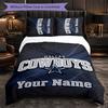 Dallas Cowboys Customized Name Text Bedding Set, 1 Duvet Cover & 2 Pillowcases Personalized Bedroom Gift