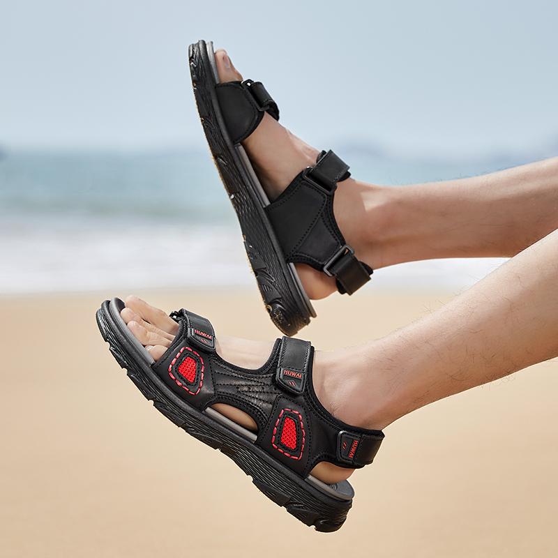 38-46 Summer Men's Leather Outdoor  Sport Sandals  Casual Non-Slip Beach Sandals