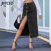 Women's Fashion Casual Solid Color Print Skirt