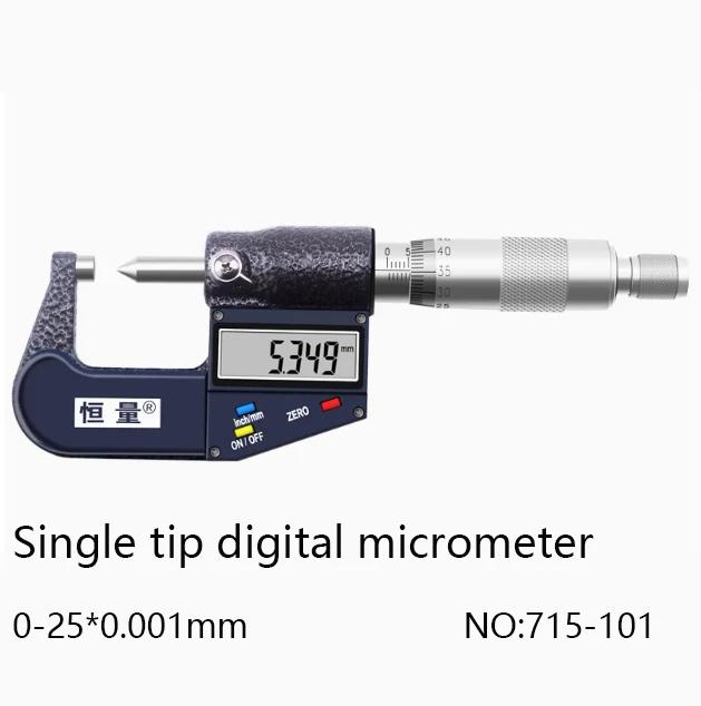 Hengliang 0-25mm 0.001mm Measurement High-precision Stainless Steel Blade Tip Keyway Small Head Micrometer Micrometer Digital