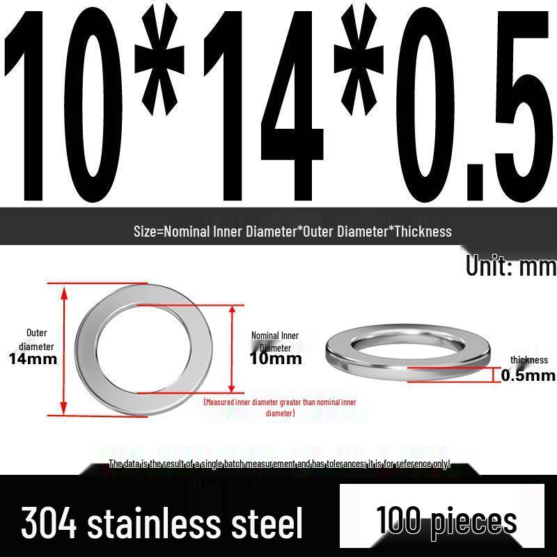Thickened 304 Stainless Steel Flat Washer Spacer (M2-M36)